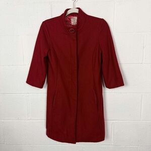 Women's Red Stand-Collar Coat